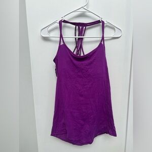 Lululemon Women's Purple Strappy Atheltic Tank Top With Built In Bra Small